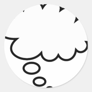 Tanke bubblar - tillfoga din egna text! runt klistermärke