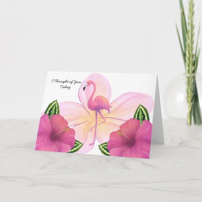Tanke med Flamingo & Flowers Kort (Framsida)