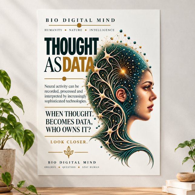 Tanke som Data Neural Network | Human AI  Poster (Thought as Data, presented as an unframed A2 art print.)
