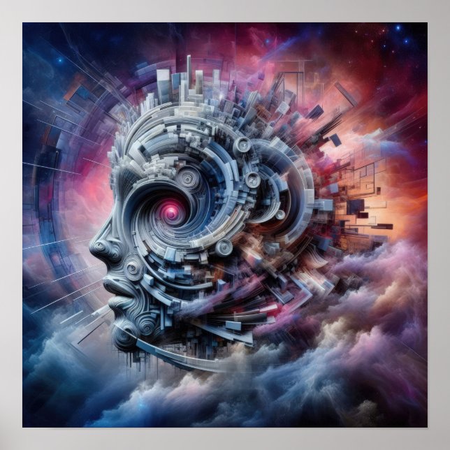 Tankelsemöjor - Abstrakt Art - Surreal Digital Poster (Framsidan)