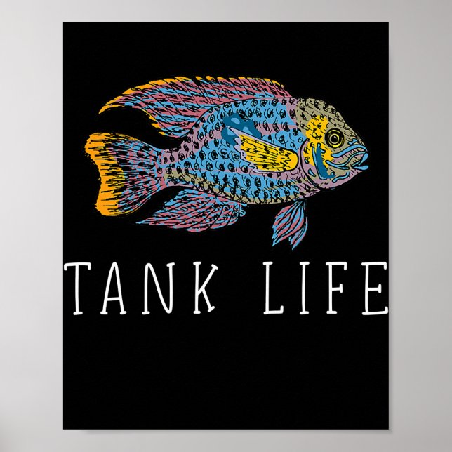 Tanken Aquarium Hobby Oscar Cichlid Aquarium Poster (Framsidan)