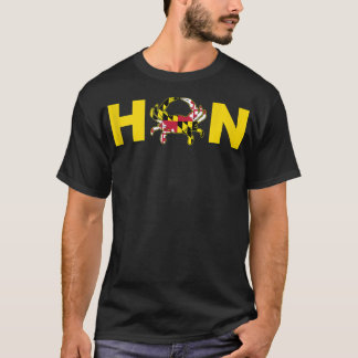 Tanken Baltimore Hon Maryland Statlig flagga Crab T Shirt