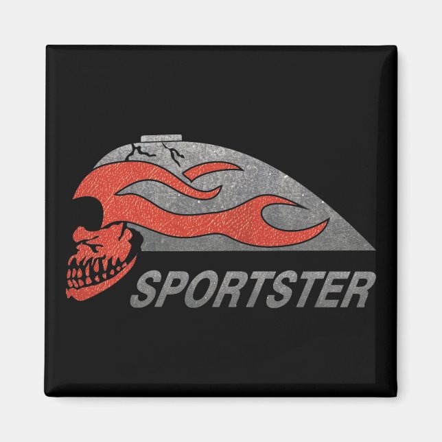 Tanken Flaming Skull Magnet (Framsidan)