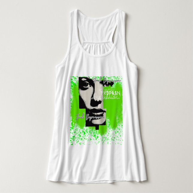Tanken Grunge & Grace - "Fan Depression" x FKDPRSN Linne Med Racerback (Design framsida)