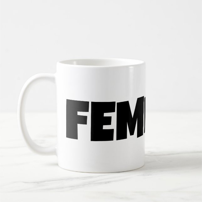 Tanken med den moderna feministiska Mugg-feminisme Kaffemugg (Vänster)