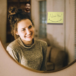 Tanken på dig efter det post-it block
