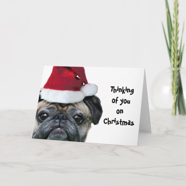 Tanken på ett hälsningskort för julprat på hund helgkort (Framsida)