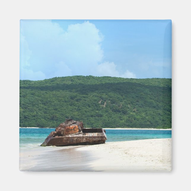 Tanken Puerto Rico Beach Magnet (Framsidan)