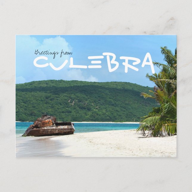 Tanken Puerto Rico Beach Vykort (Framsida)