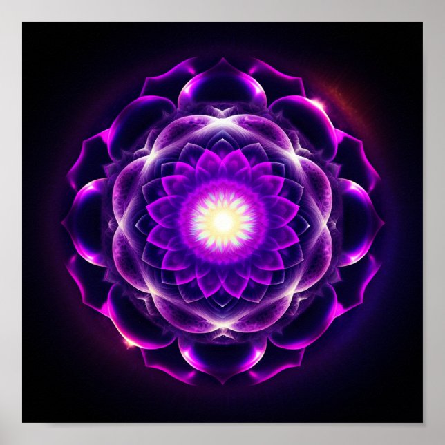 Tankens inslag: Sahasrara/Krona Chakra Poster (Framsidan)