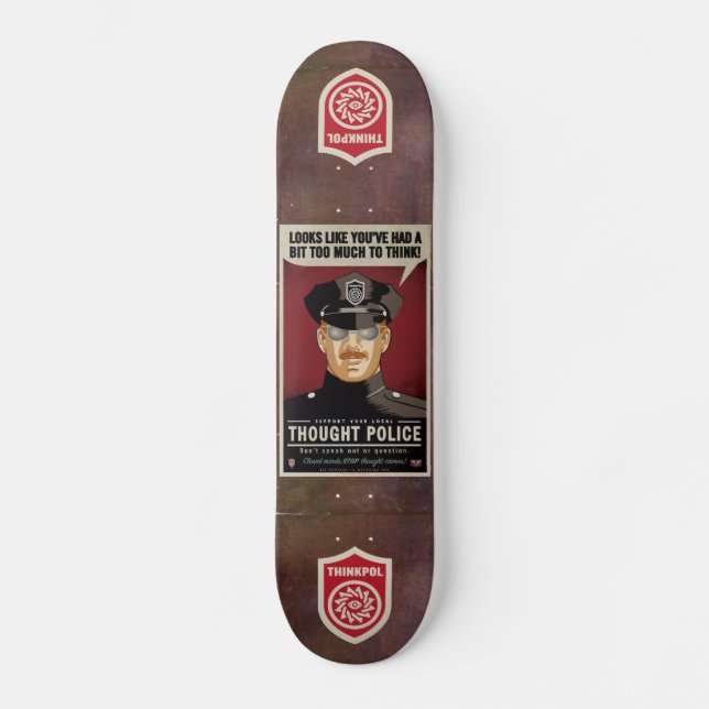 TankepolisSkateboard Old School Skateboard Bräda 21,6 Cm (Framsida)