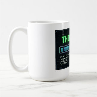 Tänker 99 procents laddning Roligt retro dator D Kaffemugg