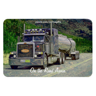 Tanker Lastbil Highway Driving Art Magnet