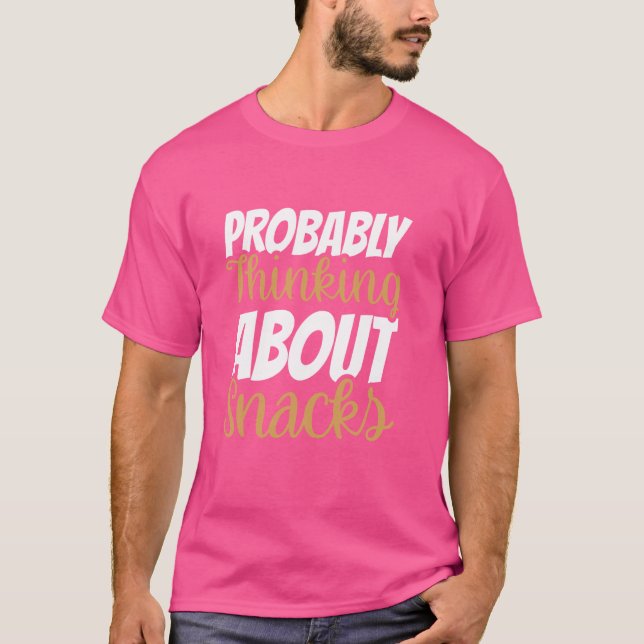 Tänker nog på snacks  2 t shirt (Framsida)