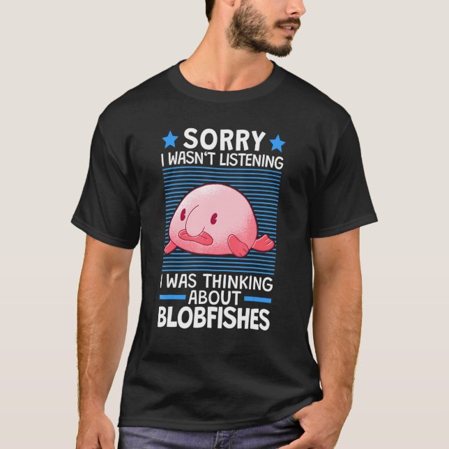 Tänker på Blobfish Meme Fult Blob Fisk T Shirt (Framsida)