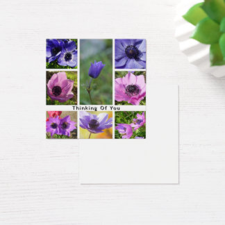 Tänker på Dig Anemon Foto Collage Fyrkantigt Visitkort