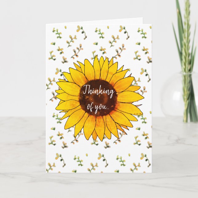 tänker på dig (blommig) kort (Framsida)