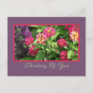"TÄNKER PÅ DIG" BLOMSTER/LANTANA VYKORT