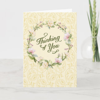 Tänker på dig - blomsterkrans kort