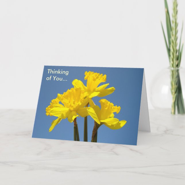 Tänker på dig denna påsk! Kort Narciss Blomma (Framsida)