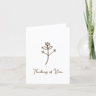 Tänker på Dig Doodle Blomma Viket Kort