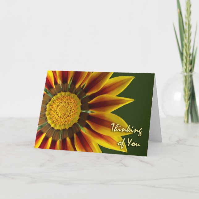 Tänker på dig, Gazania-blomma, tom kort (Framsida)