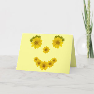 Tänker på Dig Glad Ansikte Blomma Leende Kort