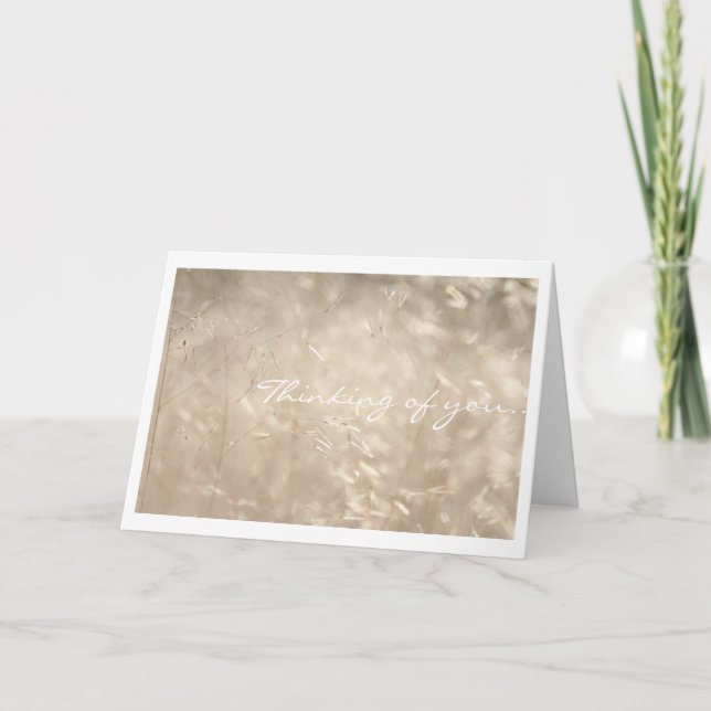 Tänker på dig Golden Grass Greeting Card Kort (Framsida)