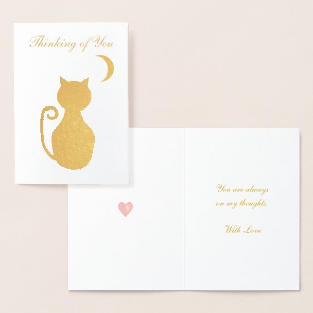 Tänker på Dig Grattis Folie Kort (Display)