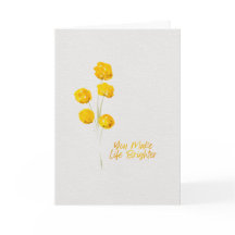 Tänker på Dig Gul Billy Buttons Akvarell