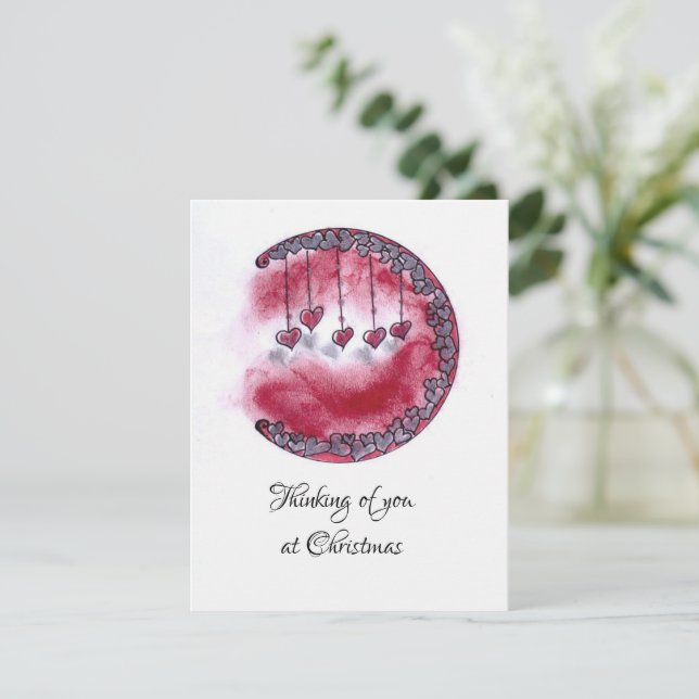 Tänker på dig handgjord julkort (Stående Fram)