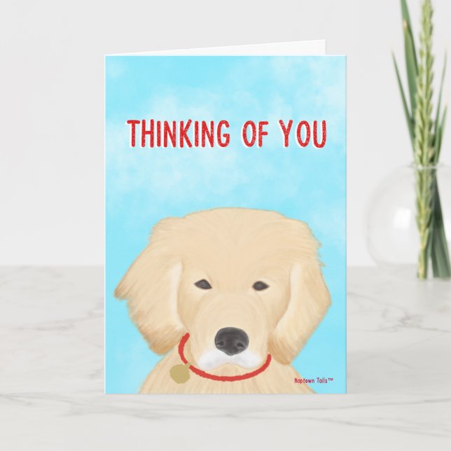 Tänker på Dig Hundkort Golden Retriever Kort (Framsida)