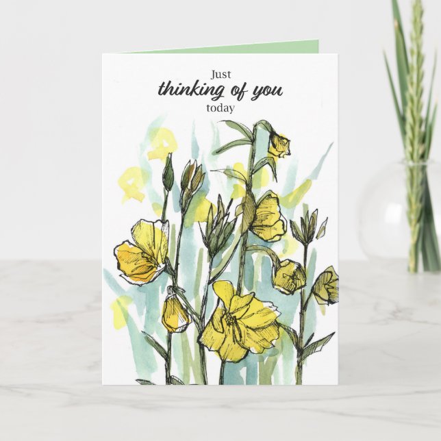 Tänker på Dig Idag Bönor Vildblommor Kort (Framsida)