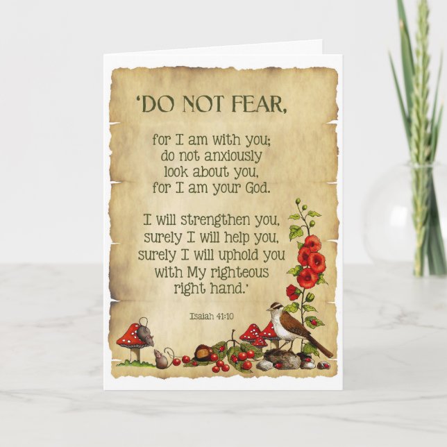 Tänker på dig: Isaiah 41:10, Original Nature Art Kort (Framsida)