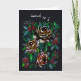 Tänker på Dig Kondoleanskort Blommor Kort