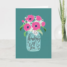 Tänker på dig Niece med Murarvas med Rosa Blommor Kort