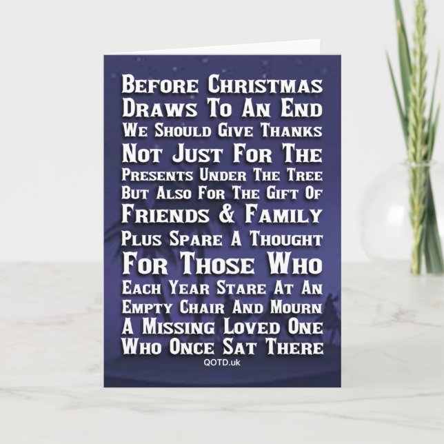 Tänker på dig och dina i jul kort (Framsida)