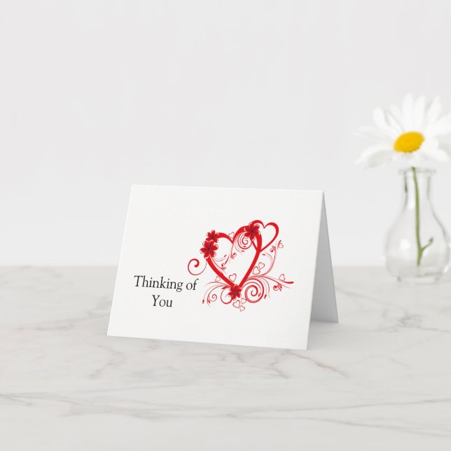 Tänker på dig postkortssedel kort (Liten växt)