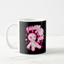 Tänker på Dig Rosa Voodoo Docka Gotisk Kawaii 
