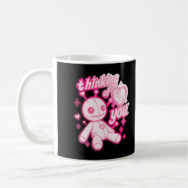 Tänker på Dig Rosa Voodoo Docka Gotisk Kawaii  Kaffemugg