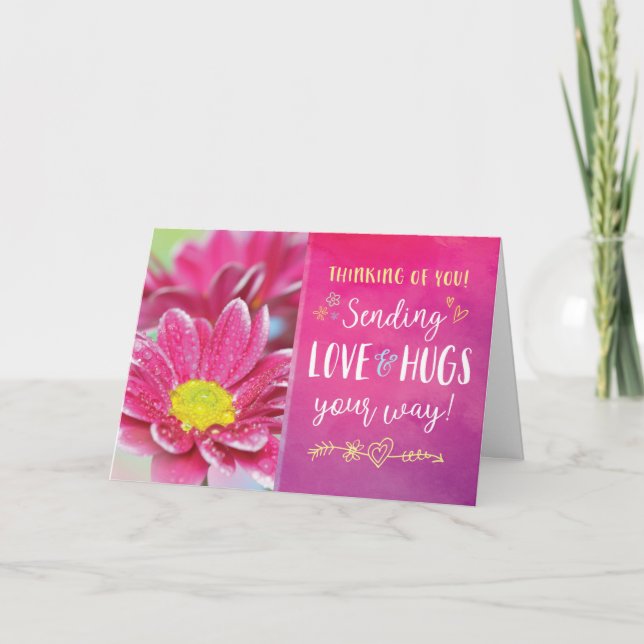 Tänker på dig, skicka Kärlek och Hugs åt dig! Tha Tack Kort (Framsida)