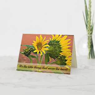Tänker på Dig Solros Knopp Blommar Foto Kort