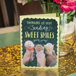 Tänker på dig som sänder söta leenden kort