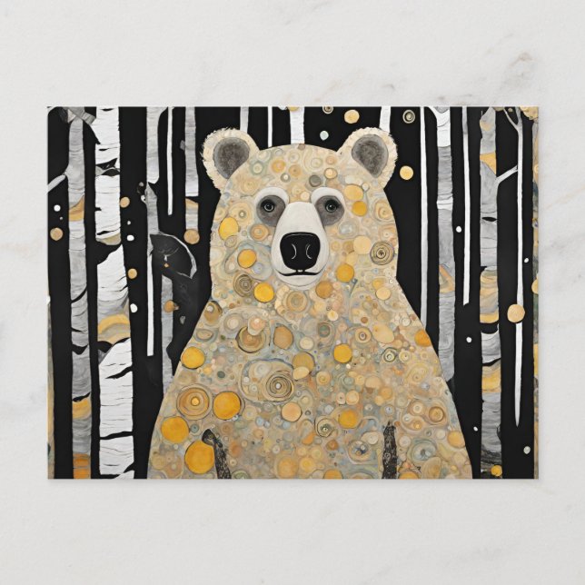 Tänker på dig Söt björn omfamning Vykort (Framsida)