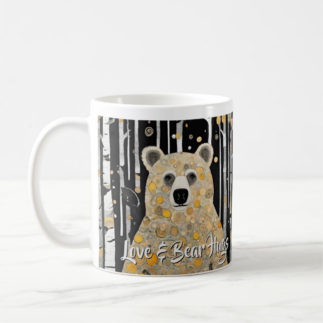 Tänker på dig Söt björnknuff Kaffemugg (Vänster)
