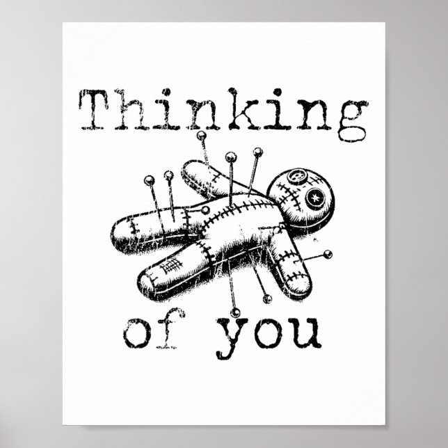 TÄNKER PÅ DIN FEL Vintage Voodoo Doll Poster (Framsidan)