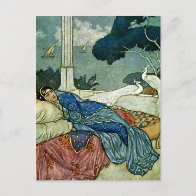 “Tänker på Lady Yang” av Edmund Dulac Vykort (Framsida)