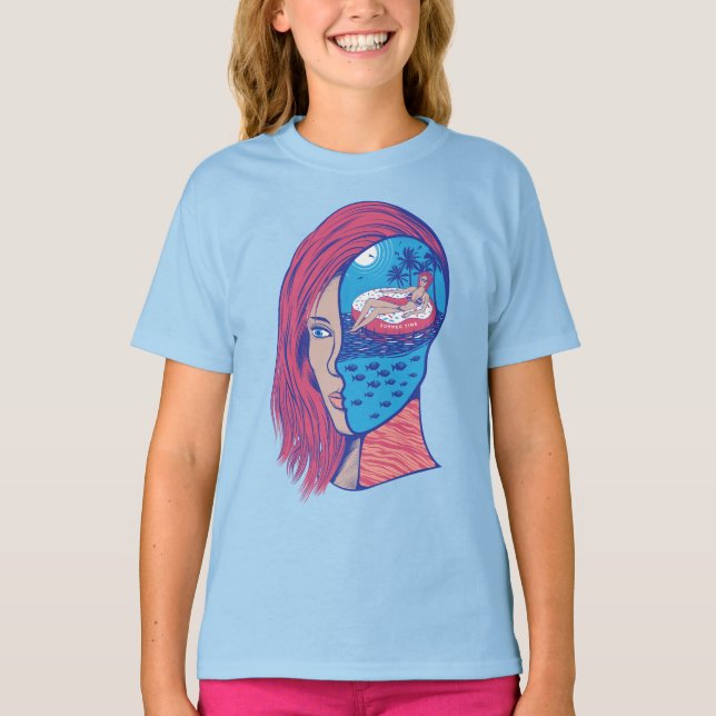 Tänker på sommaren t shirt (Framsida)