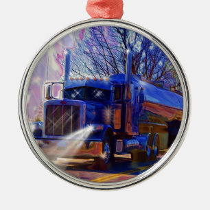 Tanker Tanker Lastbil Heavy Transport Gift Julgransprydnad Metall