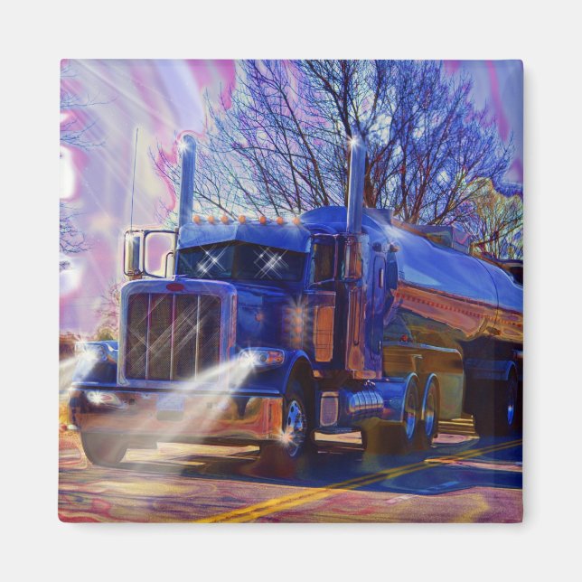 Tanker Tanker Lastbil Heavy Transport Gift Magnet (Framsidan)